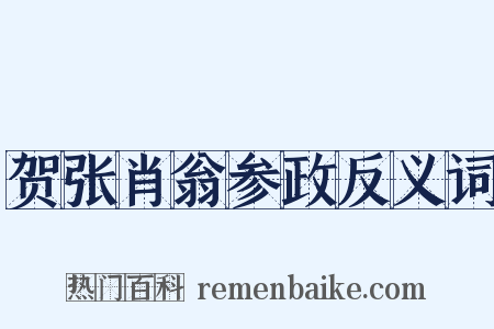 贺张肖翁参政反义词是什么意思的图片